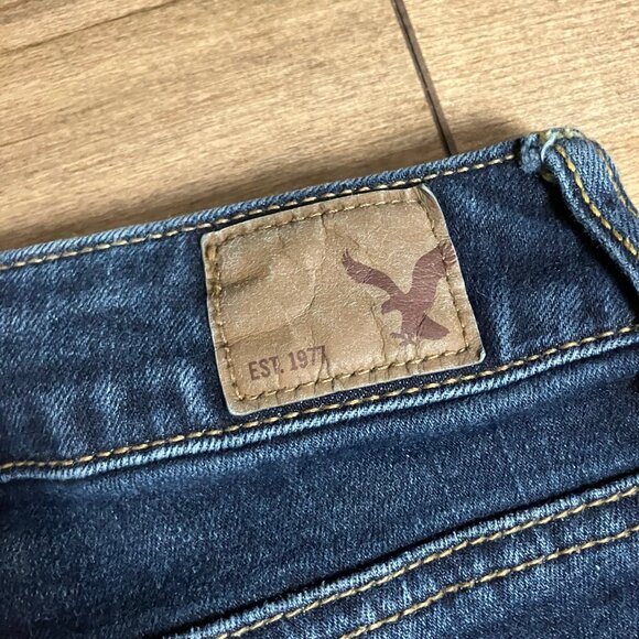 American Eagle Women’s Size 14 Long Super Stretch Skinny Blue Jeans Zip - Picture 12 of 12